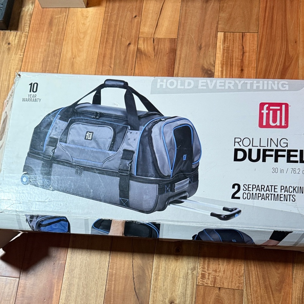 Ful Rolling Duffel Bag - Black and Gray